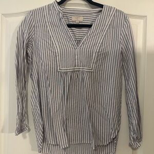 Loft, blue and white striped tunic size small petite